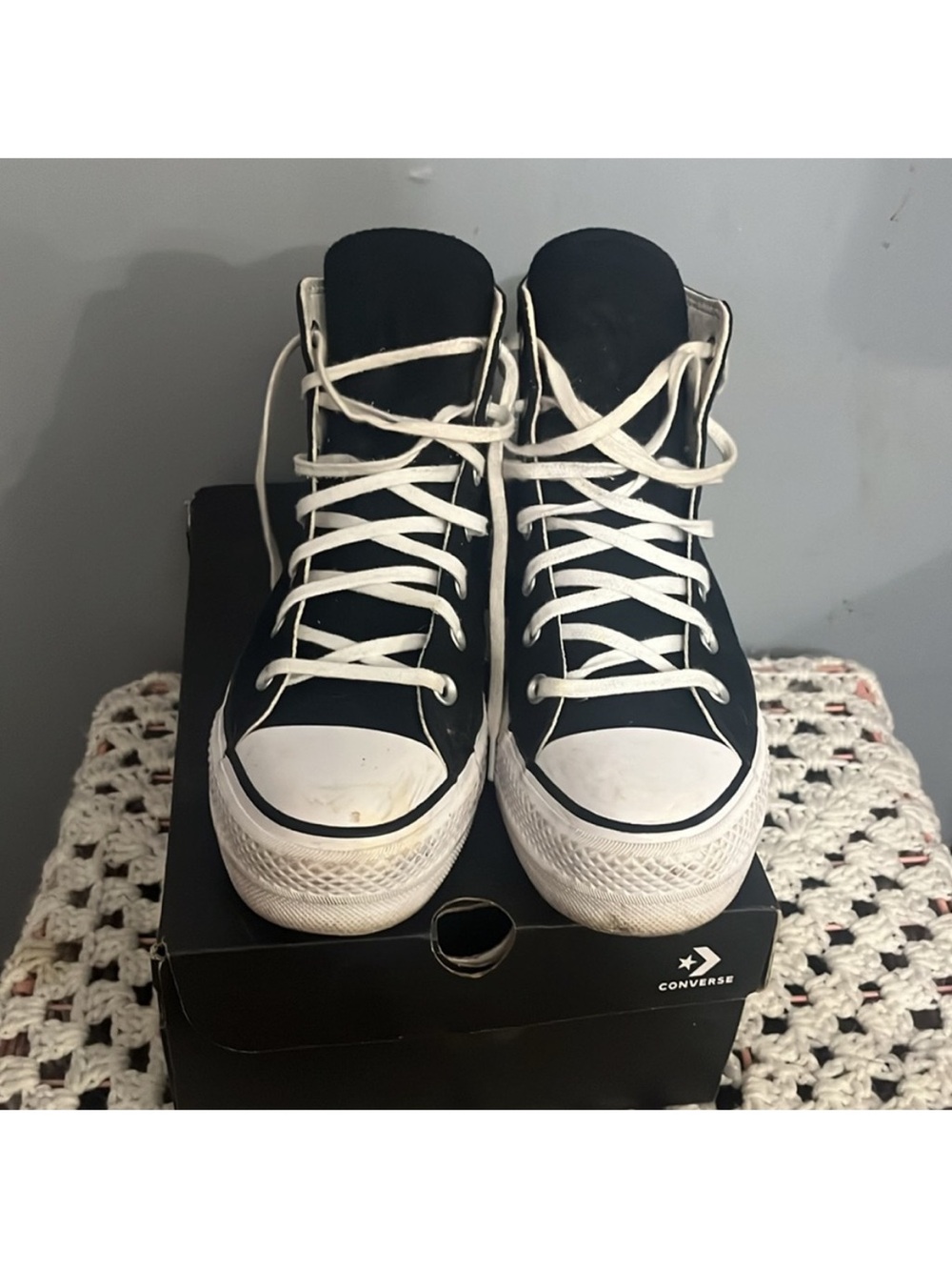 Converse Black Platform Sneakers - Picture 2 of 5